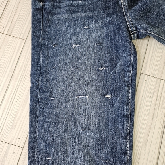 PAIGE Denim Hoxton Straight Cropped Ankle Jeans in Distressed Norfolk Blue Sz 25 - Picture 10 of 16